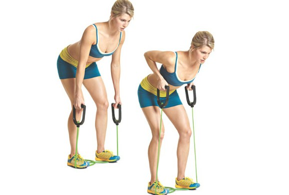 Κωπηλατικη με λαστιχα γυμναστικης