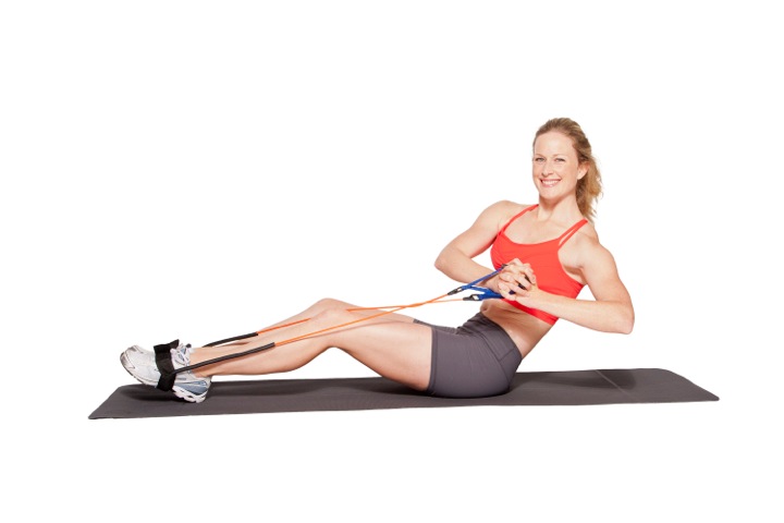 Κοιλιακοι με λαστιχα γυμναστικης